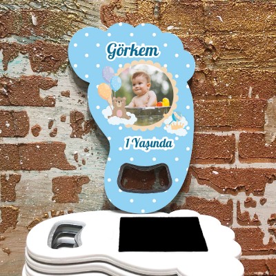 Ayak Açacaklı Magnet 2001 - Erkek Bebek Fotoğraflı Hediyelik Magnet