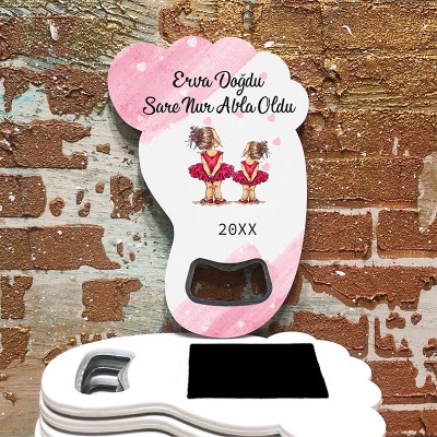 Ayak Açacaklı Magnet 4023 - Kardeş Temalı Hediyelik Magnet