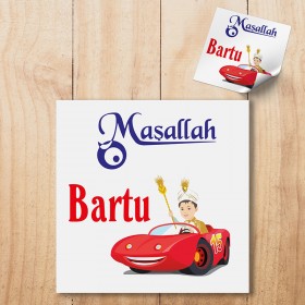 Kare Etiket 079 - Sünnet Çocuğu Temalı Etiket