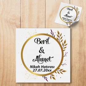Kare Etiket 026 - Nişan, Düğün Etiket