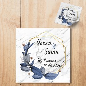 Kare Etiket 039 - Düğün, Nişan Etiket