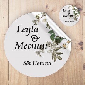 Etiket 021 - Yeşil Yapraklı Tasarım