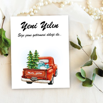 Takı Kartı 002 - Yeni Yıl - Yılbaşı Temalı Toka, Küpe Kartı