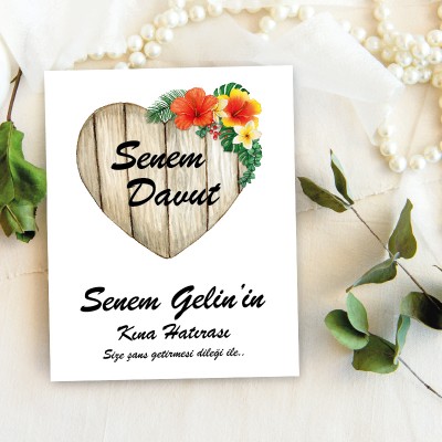 Takı Kartı 006 - Kına Gecesi Hatırası Toka, İnci Küpe Kartı