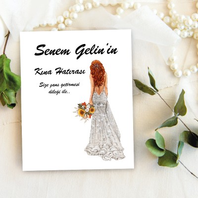 Takı Kartı 007 - Kına Gecesi Hatırası Toka, İnci Küpe Kartı