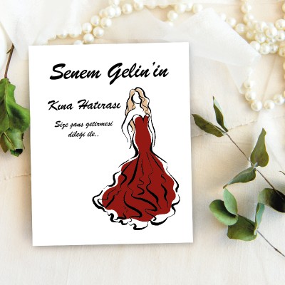 Takı Kartı 008 - Kına Gecesi Hatırası Toka, İnci Küpe Kartı