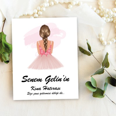 Takı Kartı 009 - Kına Gecesi Hatırası Toka, İnci Küpe Kartı