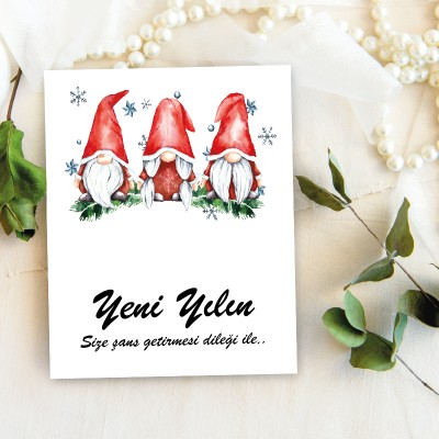 Takı Kartı 012 - Yeni Yıl - Yılbaşı Temalı Toka, Küpe Kartı