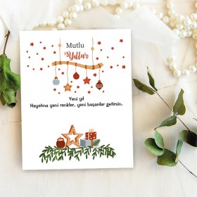Takı Kartı 105 - Yeni Yıl - Yılbaşı Temalı Toka, Küpe Kartı